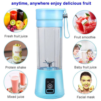 380Ml Electric Juicer Bottle, Fruit Vegetable Blender, Portable Smoothie Maker Mixer Bottle, Rechargeable Blender Bottle, Pink - NovaGadget