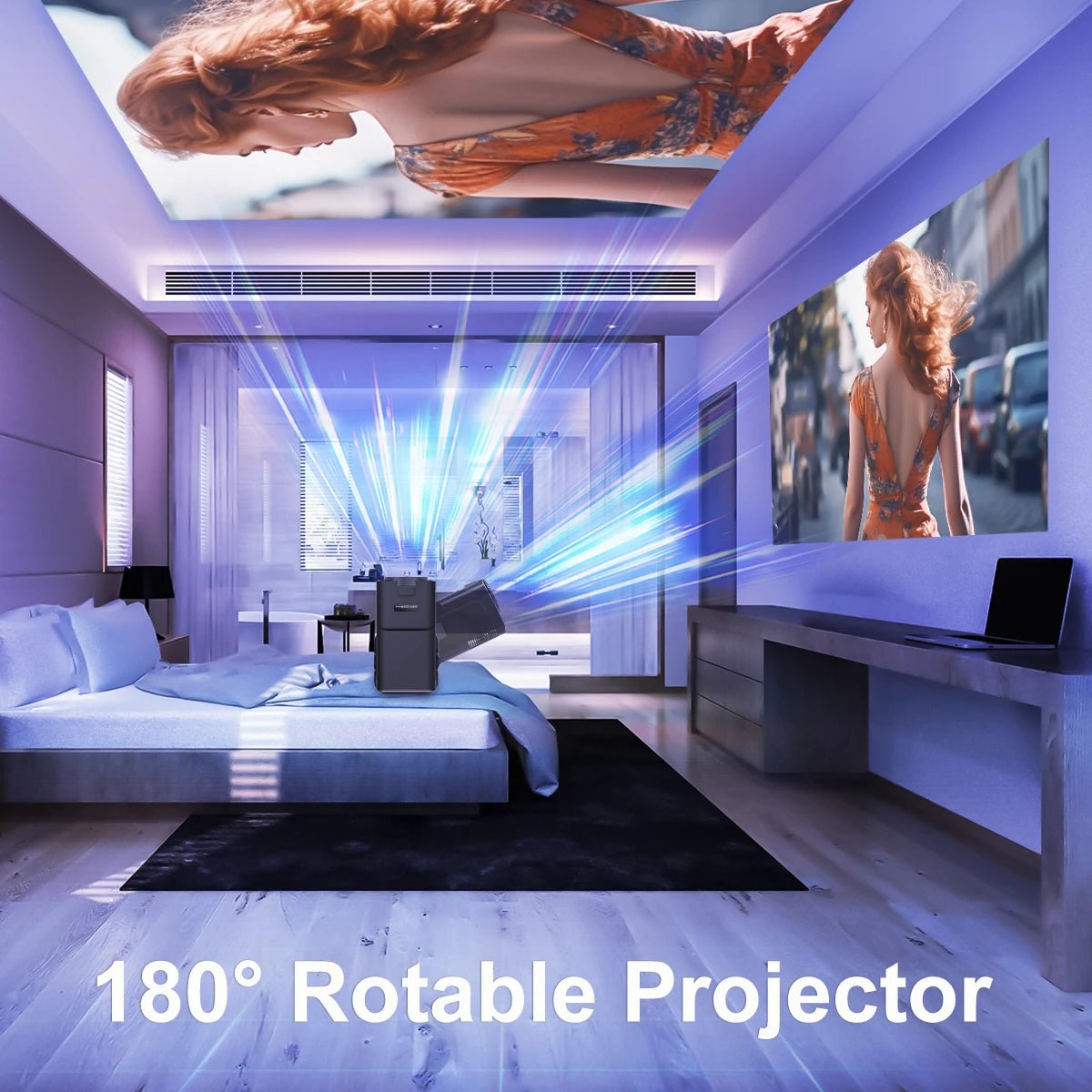 4K Android 11 Projector Native 1080P 390ANSI HY320 Dual Wifi6 BT5.0 1920*1080P Cinema Portable Projetor Upgrated HY300 - NovaGadget