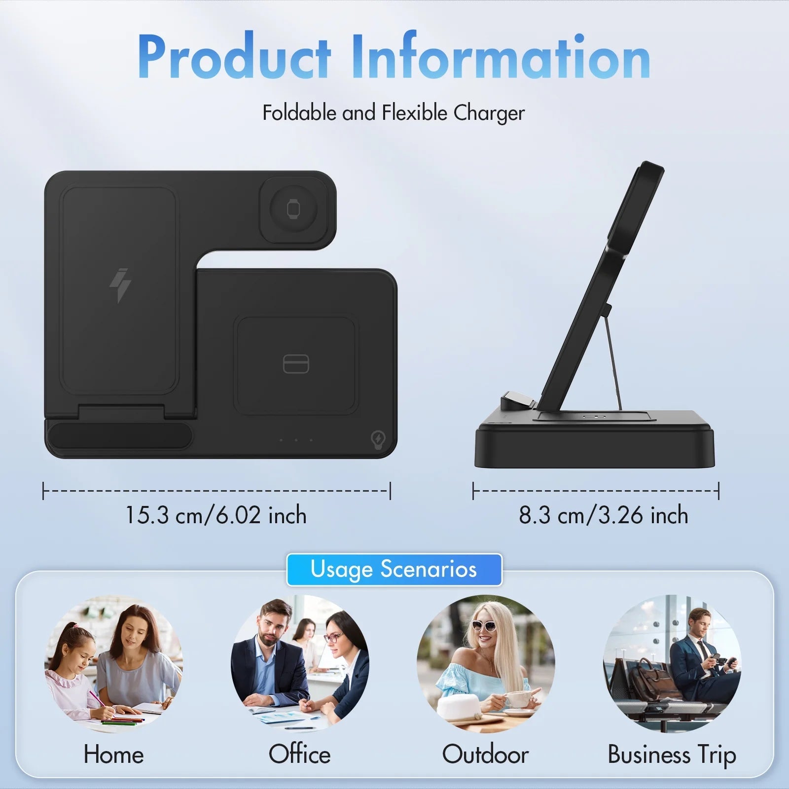 Charging Station,Wirelss Charger,Magnetic Charging Station Compatible with Iphone 17 16 15 14 13 12 11 Pro Max XS Xr,For Iwatch Series 9 8 7 6 5 4 3 2 Se,For Airpods 3 2 Pro - NovaGadget