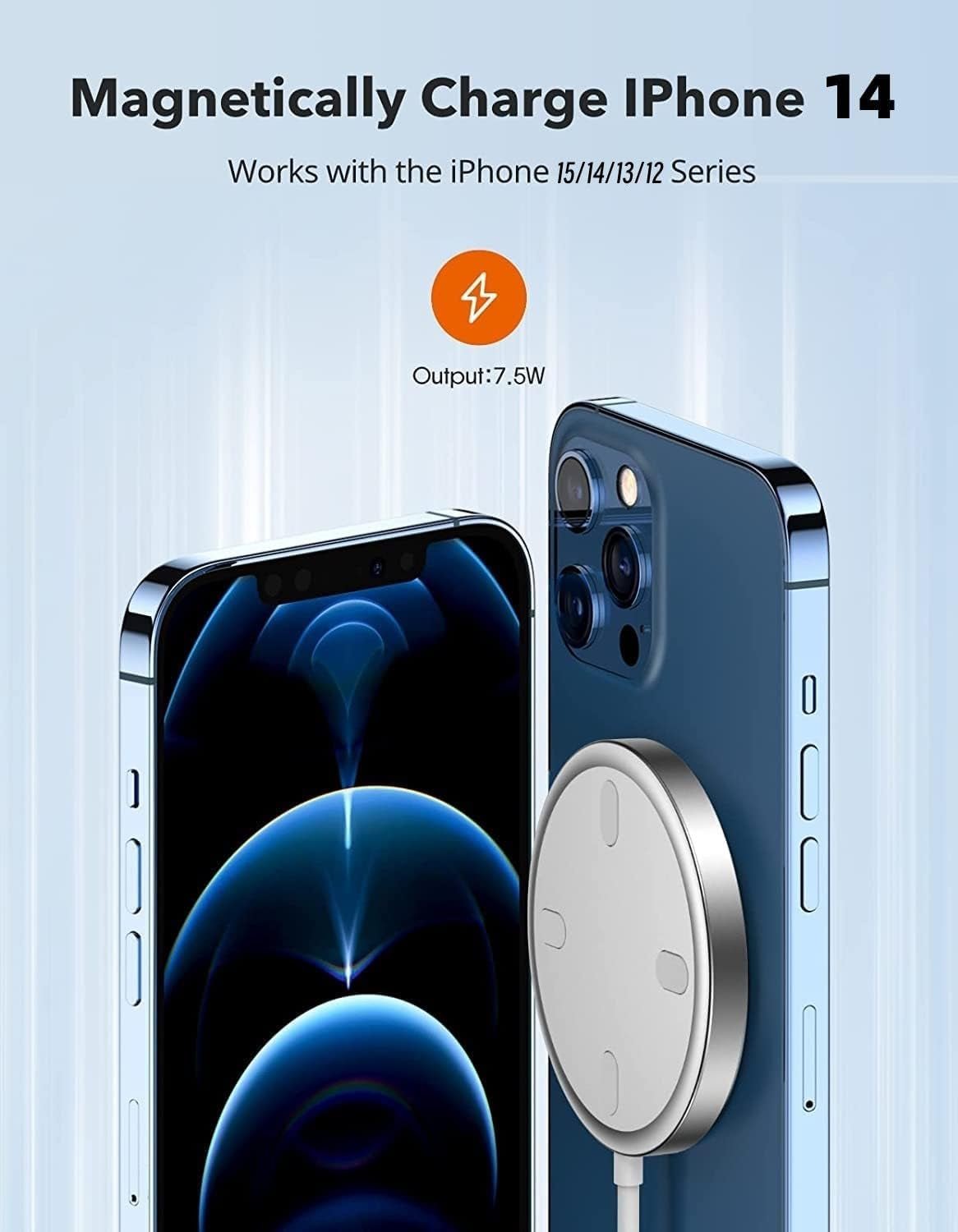 Magnetic Wireless Charger, Wireless Charging Pad Compatible with Magsafe Charger for Iphone 14/14 Pro/14 Plus/14 Pro Max/Iphone 13/13 Mini/13 Pro/13 Pro Max,Airpods,Mag Charger - Sliver - NovaGadget