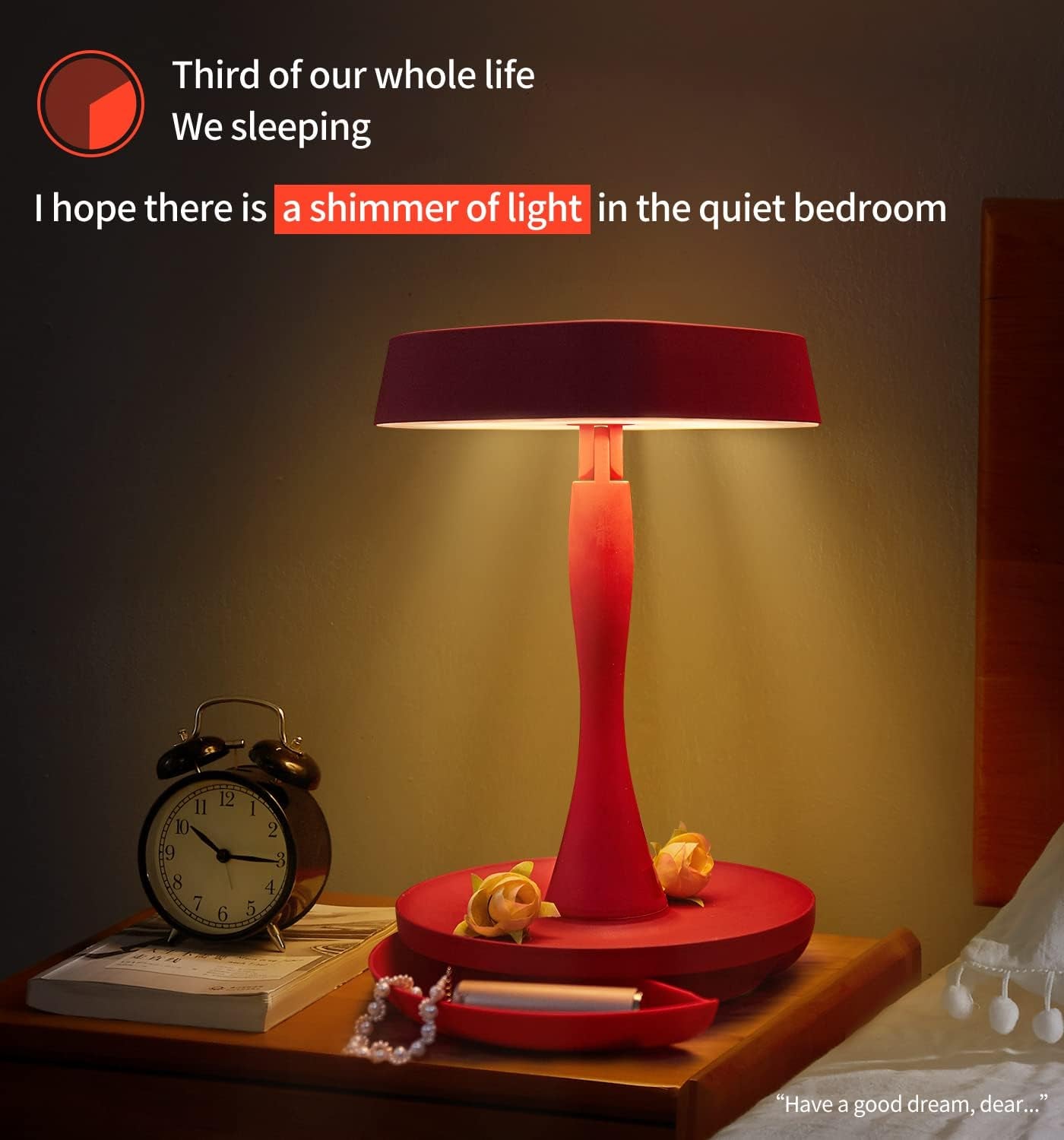 Makeup Mirror with Lights,2000 Mah LED Rechargeable Makeup Mirror,Back Ambient Light, Nice Gift for Daughter Girlfriend Wife Sister,Red - NovaGadget