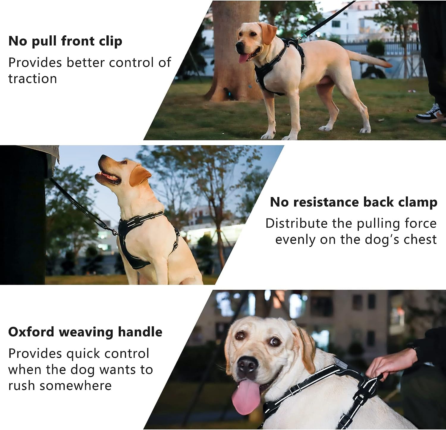 No Pull Dog Harness, Light up Dog Harness There Are 3 Light Modes with Control Handle and Reflective Strap, Adjustable Breathable Dog Vest Suitable for Small, Medium, Large Dogs(S) - NovaGadget