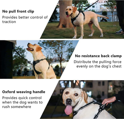 No Pull Dog Harness, Light up Dog Harness There Are 3 Light Modes with Control Handle and Reflective Strap, Adjustable Breathable Dog Vest Suitable for Small, Medium, Large Dogs(S) - NovaGadget