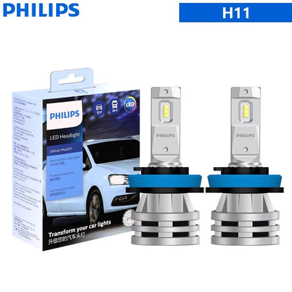 Philips LED H1 H3 H4 H7 H11 Ultinon Pro3101 12V/24V 6000K Bright White HB3 9005 HB4 9006 HIR2 9012 Auto Headlight LED Lamps, 2X - NovaGadget